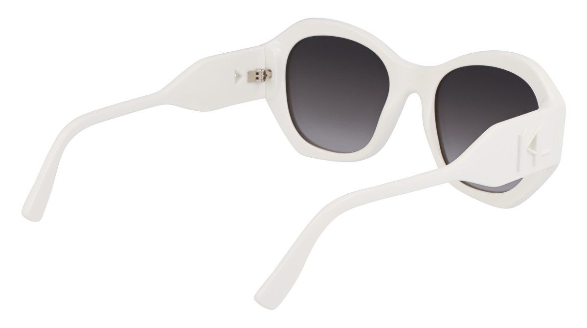 Occhiali da sole Karl Lagerfeld KL6146S (105) colore white forma rettangolare lenti gradient smoke