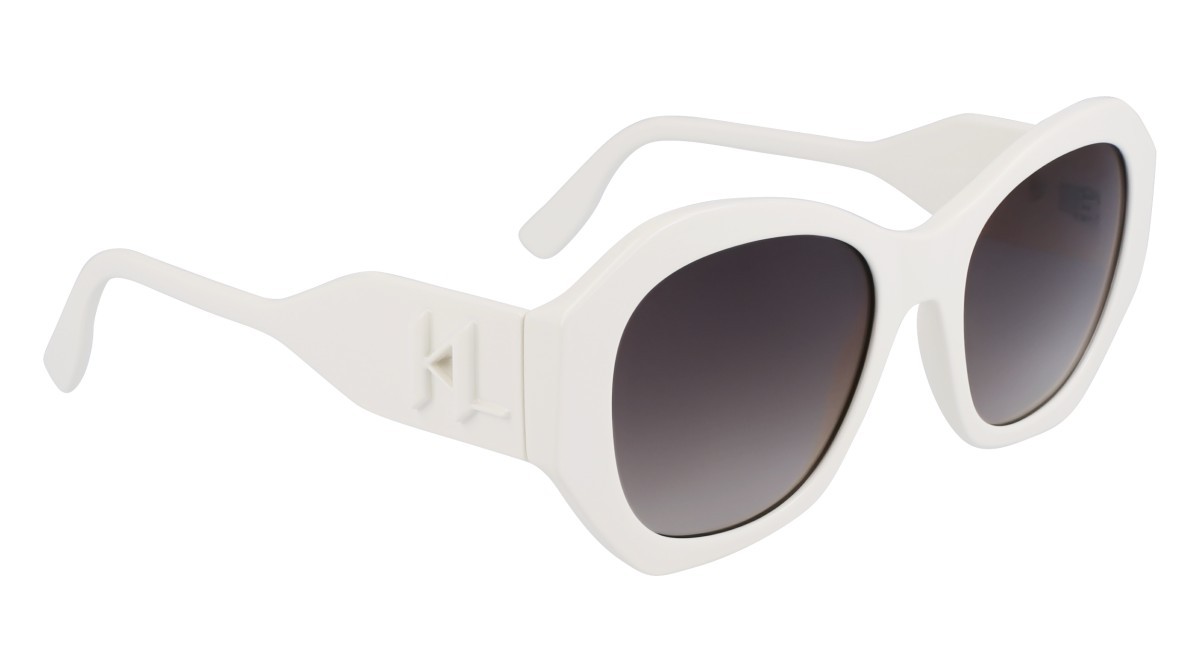 Occhiali da sole Karl Lagerfeld KL6146S (105) colore white forma rettangolare lenti gradient smoke