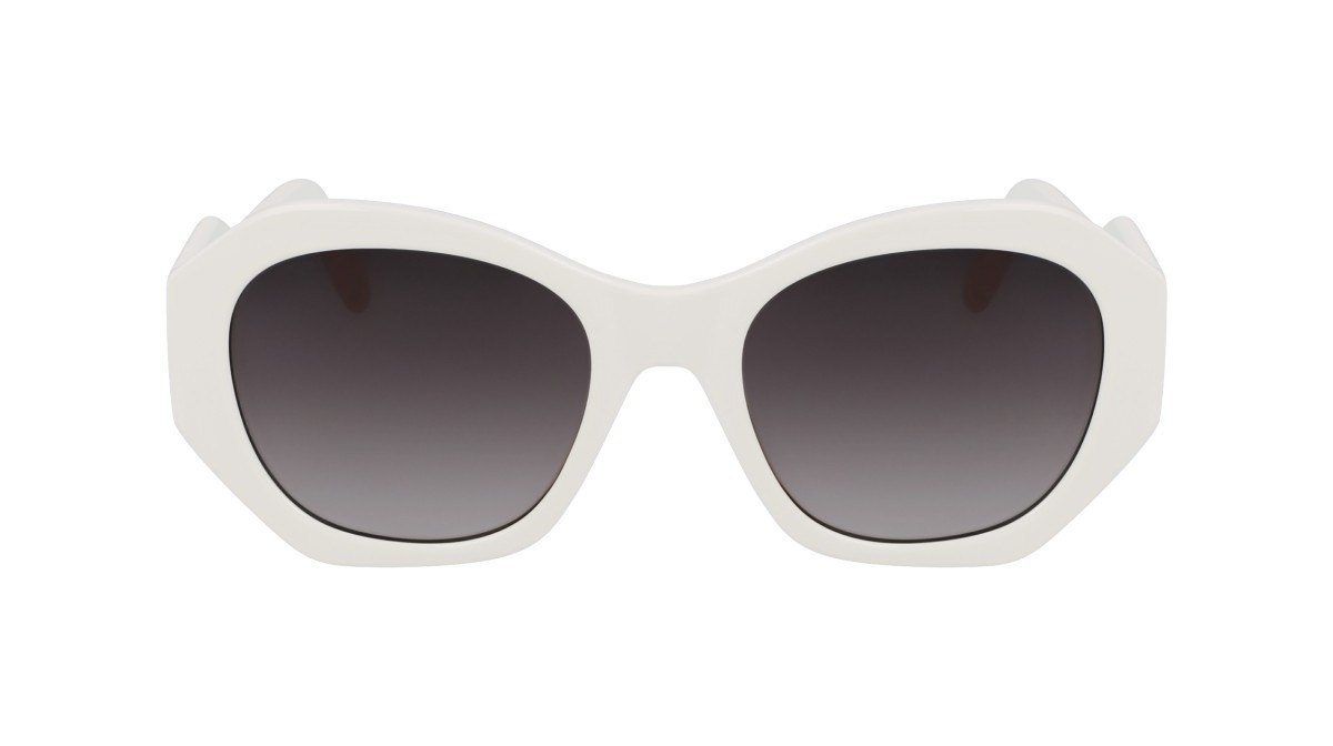 Occhiali da sole Karl Lagerfeld KL6146S (105) colore white forma rettangolare lenti gradient smoke