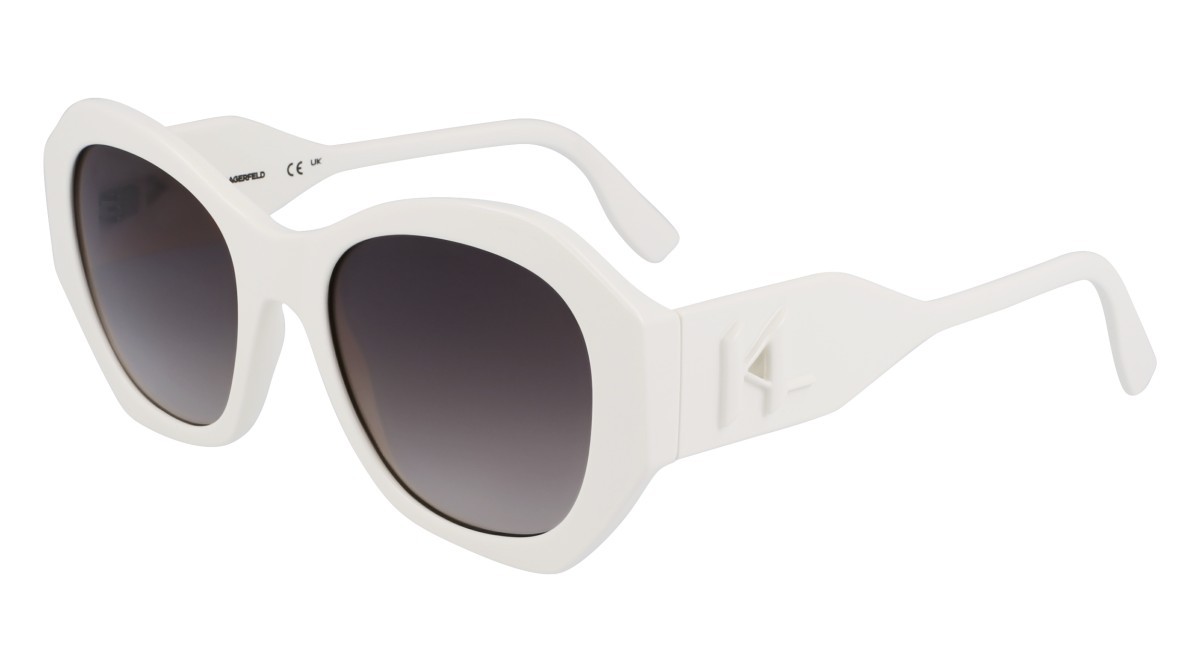 Occhiali da sole Karl Lagerfeld KL6146S (105) colore white forma rettangolare lenti gradient smoke