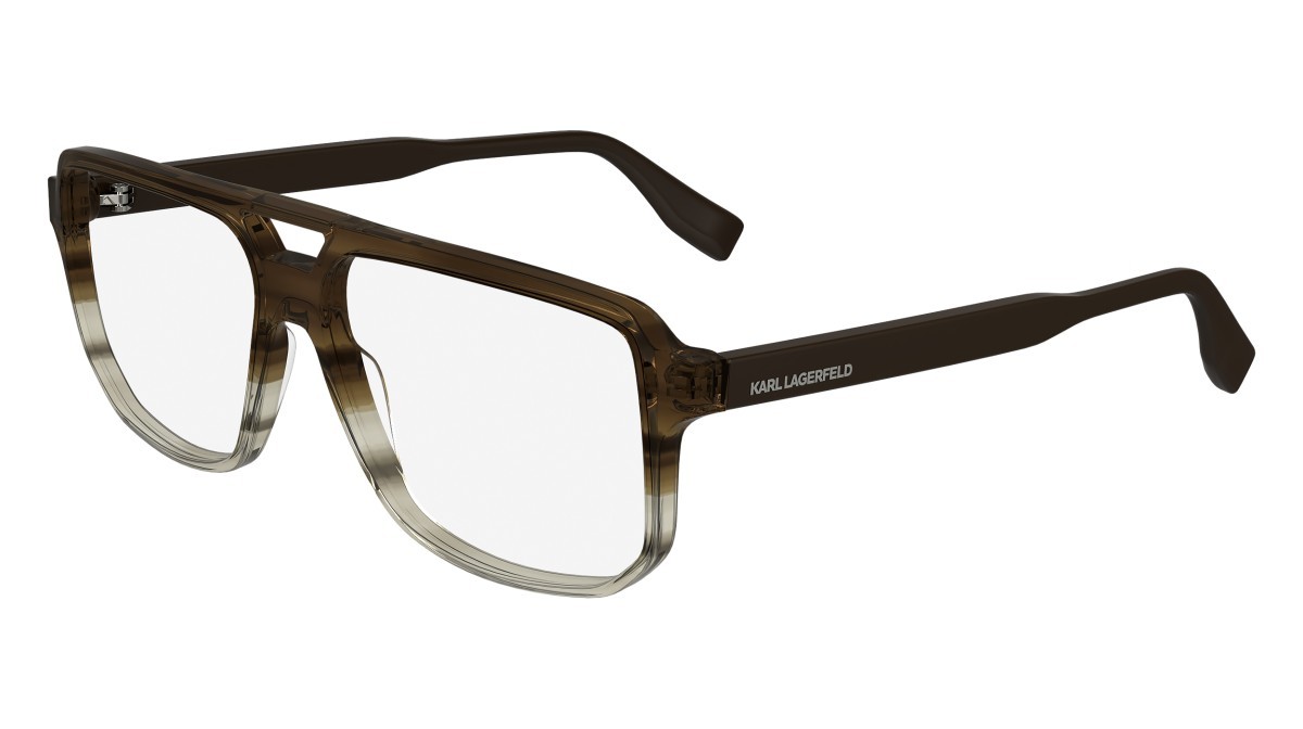 Occhiali da vista Karl Lagerfeld KL6156 (246) colore brown/striped brown forma aviator 