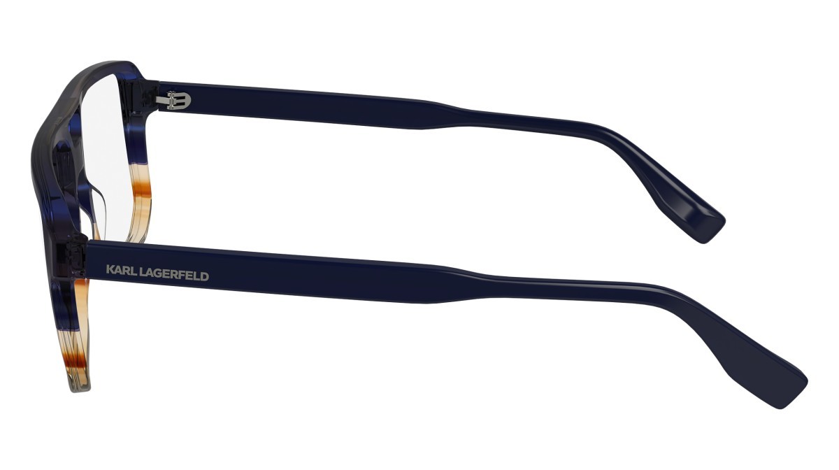 Occhiali da vista Karl Lagerfeld KL6156 (424) colore blue/striped brown forma aviator 