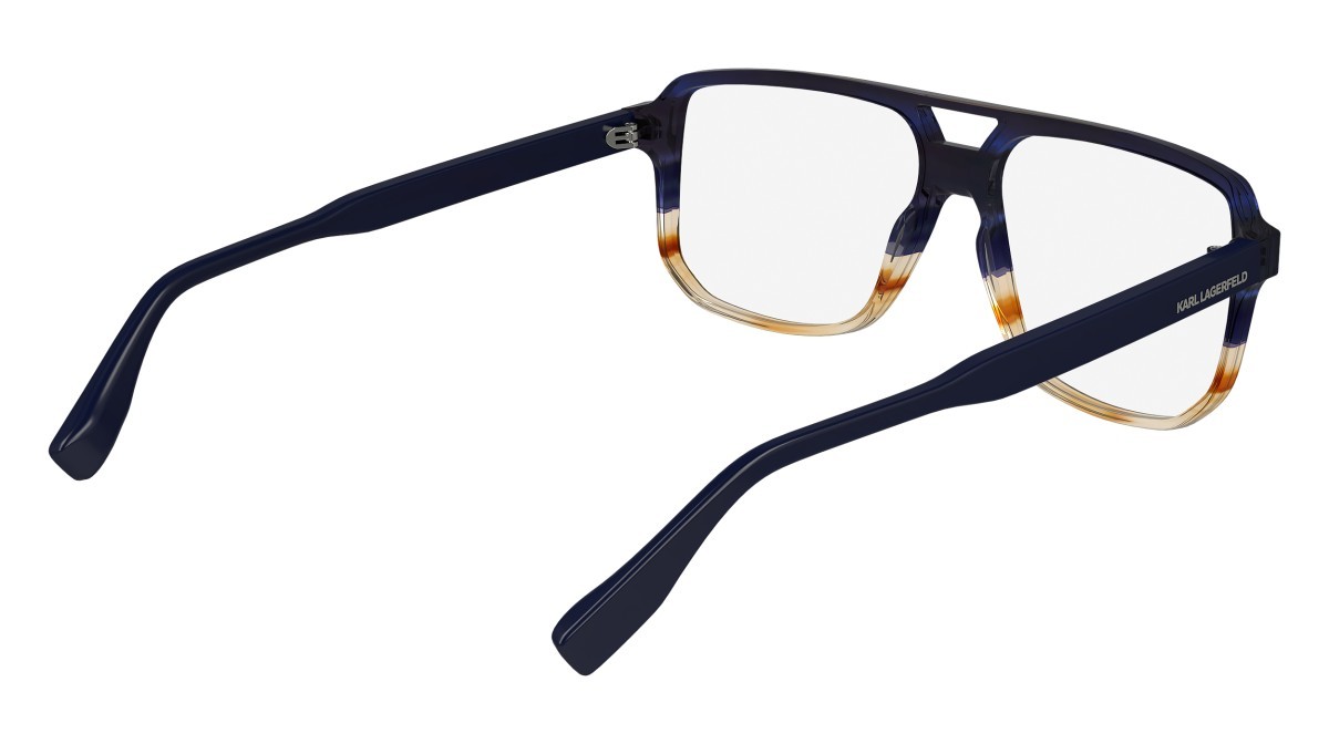 Occhiali da vista Karl Lagerfeld KL6156 (424) colore blue/striped brown forma aviator 