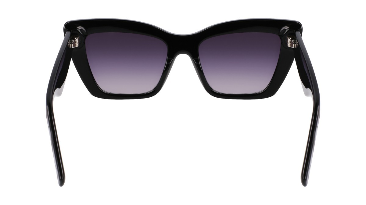 Occhiali da sole Karl Lagerfeld KL6158S (001) colore black forma cat eye lenti gradient grey