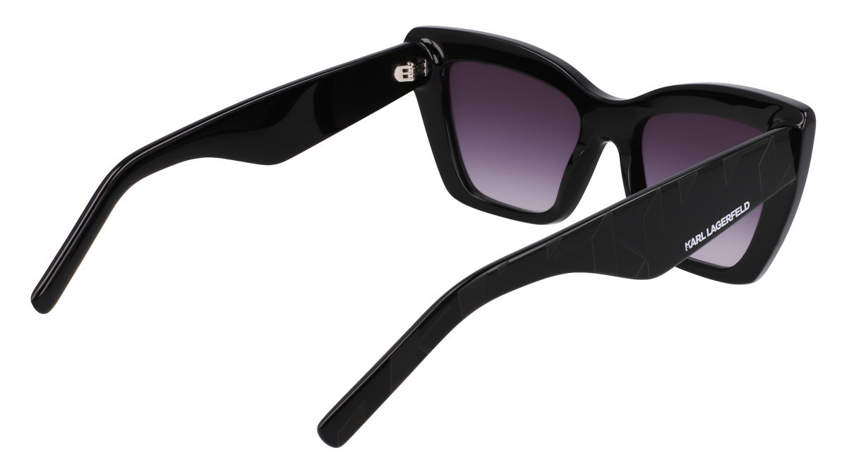 Occhiali da sole Karl Lagerfeld KL6158S (001) colore black forma cat eye lenti gradient grey