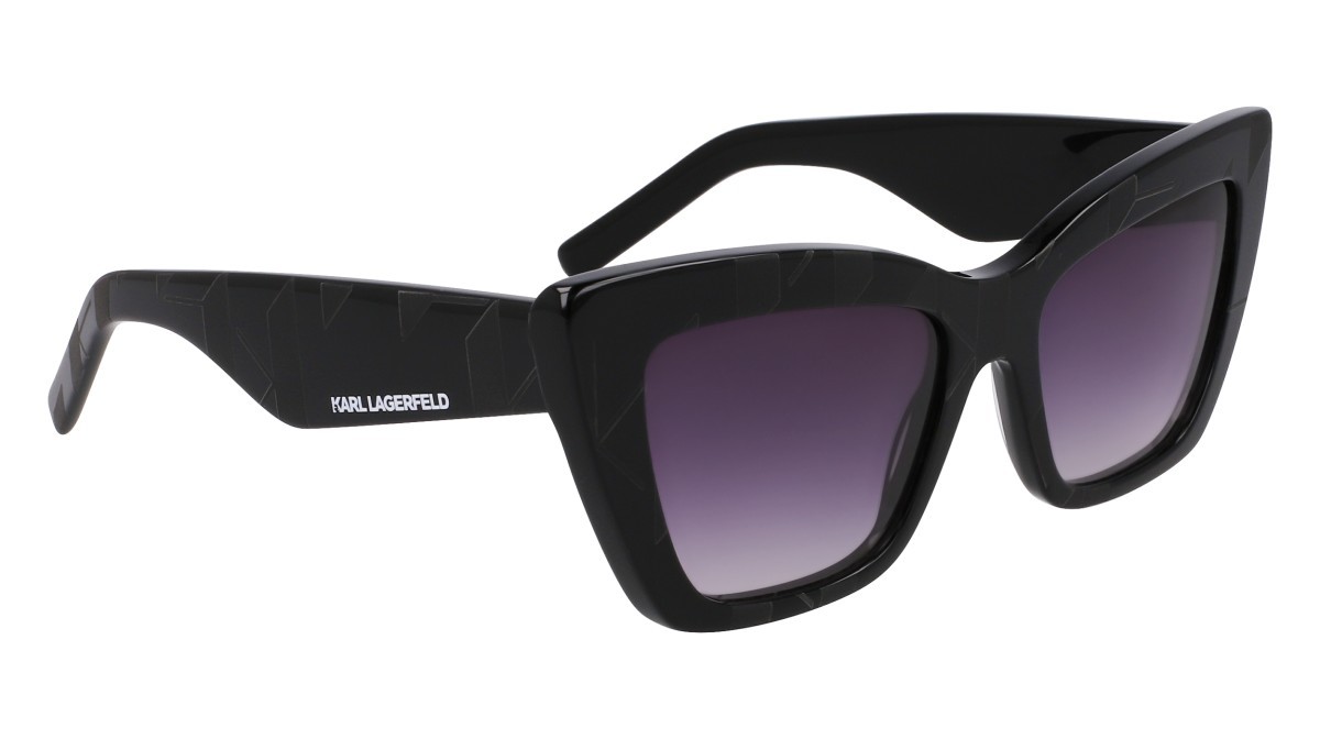 Occhiali da sole Karl Lagerfeld KL6158S (001) colore black forma cat eye lenti gradient grey