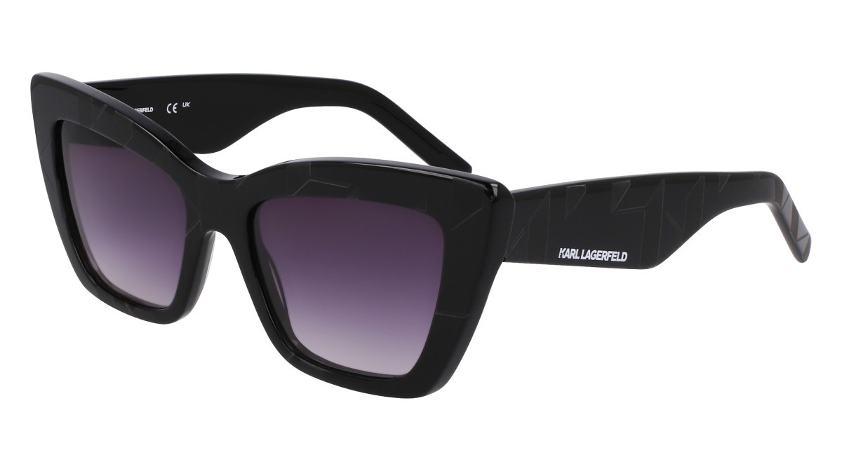 Occhiali da sole Karl Lagerfeld KL6158S (001) colore black forma cat eye lenti gradient grey