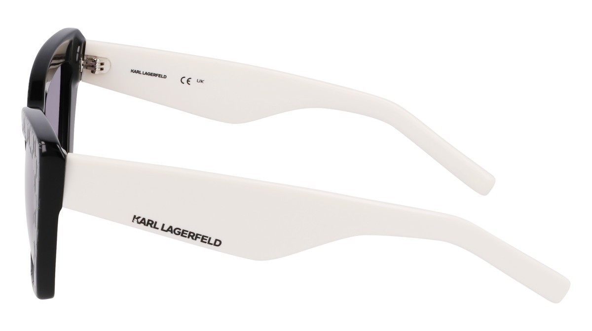 Occhiali da sole Karl Lagerfeld KL6158S (006) colore black/white forma cat eye lenti gradient grey