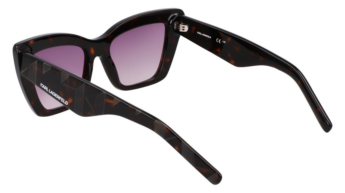 Occhiali da sole Karl Lagerfeld KL6158S (242) colore dark tortoise forma cat eye lenti grey gradient