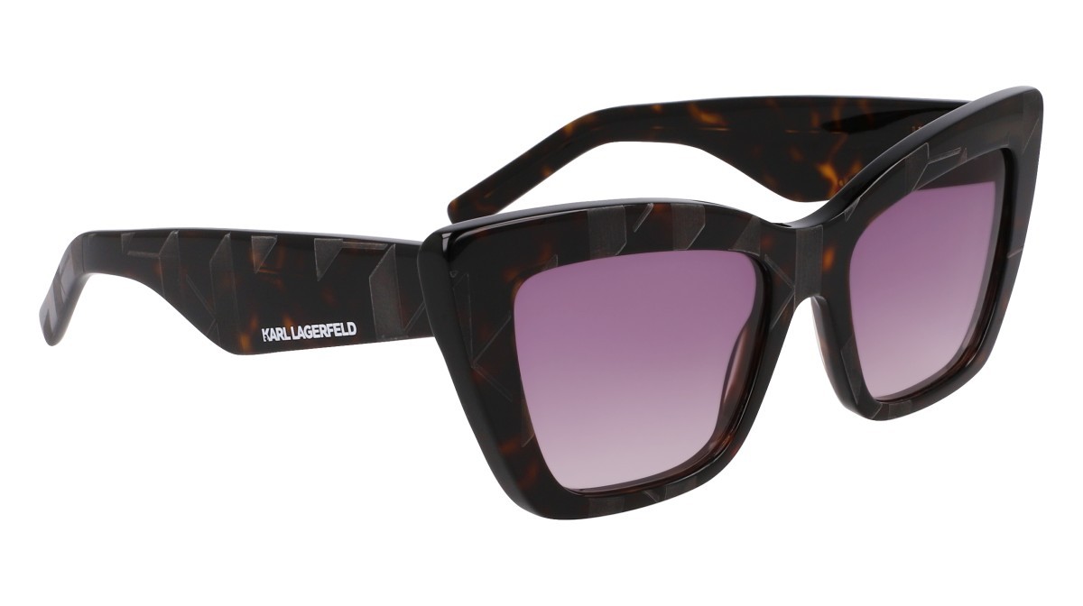 Occhiali da sole Karl Lagerfeld KL6158S (242) colore dark tortoise forma cat eye lenti grey gradient