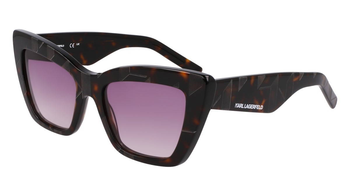 Occhiali da sole Karl Lagerfeld KL6158S (242) colore dark tortoise forma cat eye lenti grey gradient