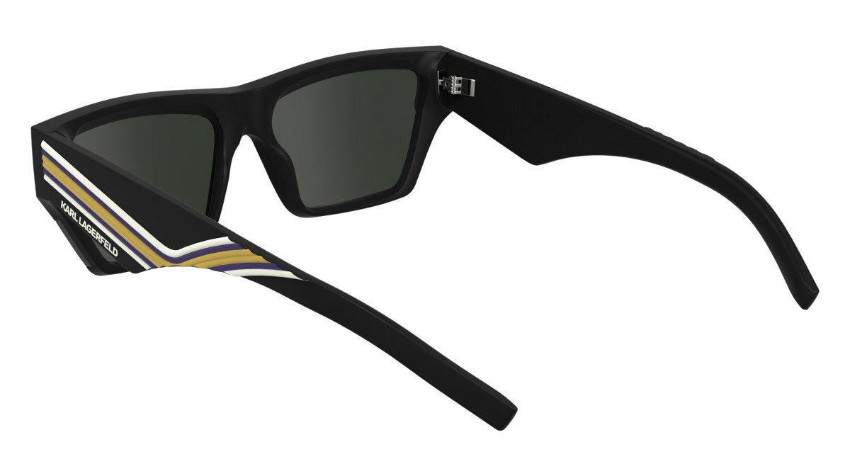 Sonnenbrillen Karl Lagerfeld KL6163S (002) farbe matte black form rechteckig gläser solid smoke