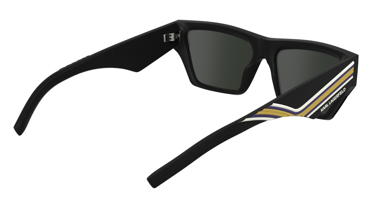 Sonnenbrillen Karl Lagerfeld KL6163S (002) farbe matte black form rechteckig gläser solid smoke