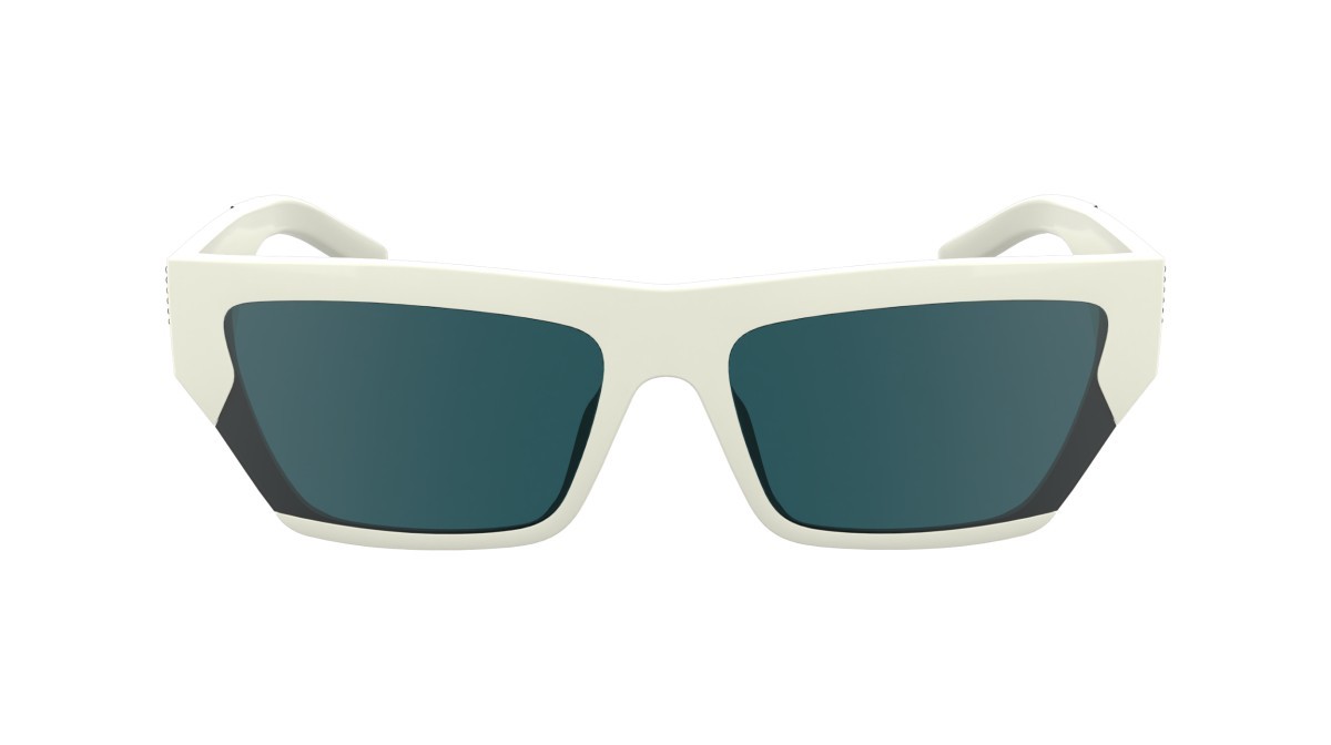 Sonnenbrillen Karl Lagerfeld KL6163S (105) farbe shiny white form rechteckig gläser solid blue