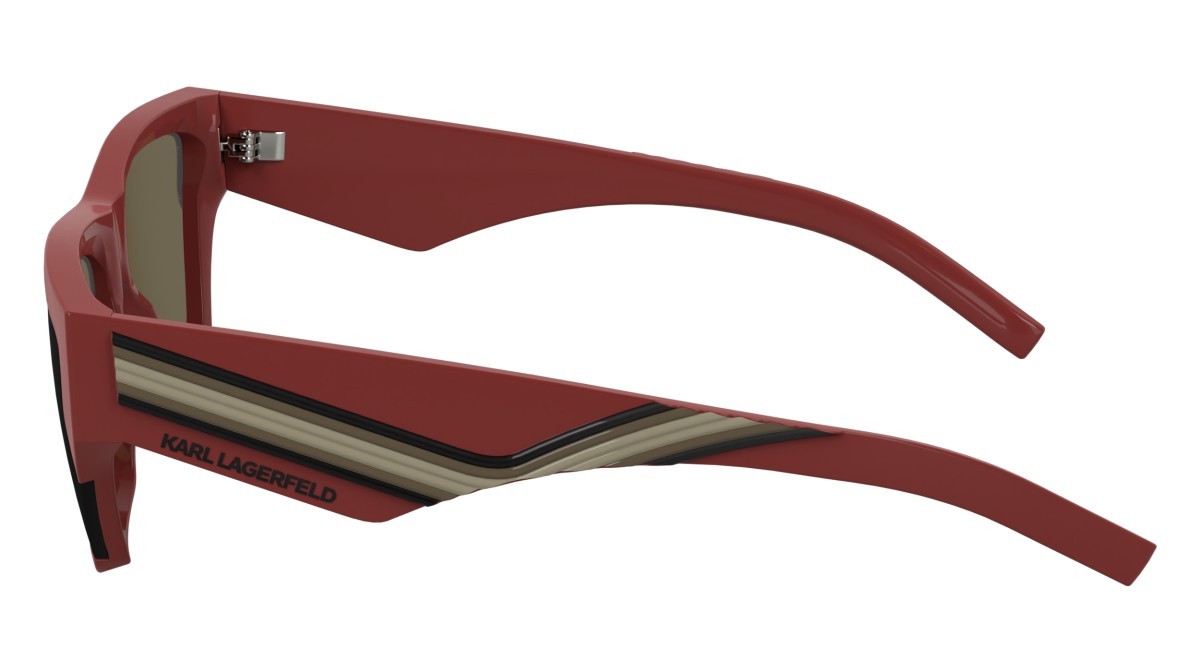 Sonnenbrillen Karl Lagerfeld KL6163S (600) farbe shiny red form rechteckig gläser solid light brown