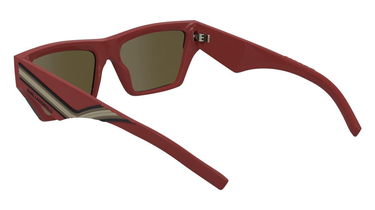 Sonnenbrillen Karl Lagerfeld KL6163S (600) farbe shiny red form rechteckig gläser solid light brown