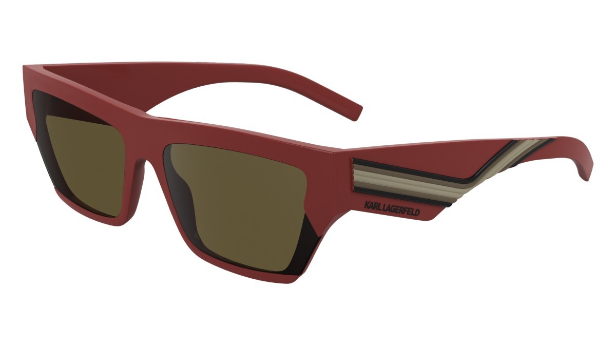 Sonnenbrillen Karl Lagerfeld KL6163S (600) farbe shiny red form rechteckig gläser solid light brown