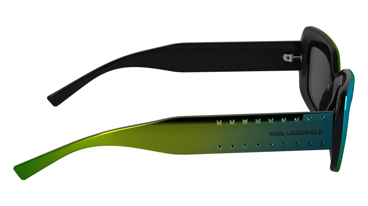 Sonnenbrillen Karl Lagerfeld KL6164S (300) farbe mirror green form rechteckig gläser solid smoke w/green mirror