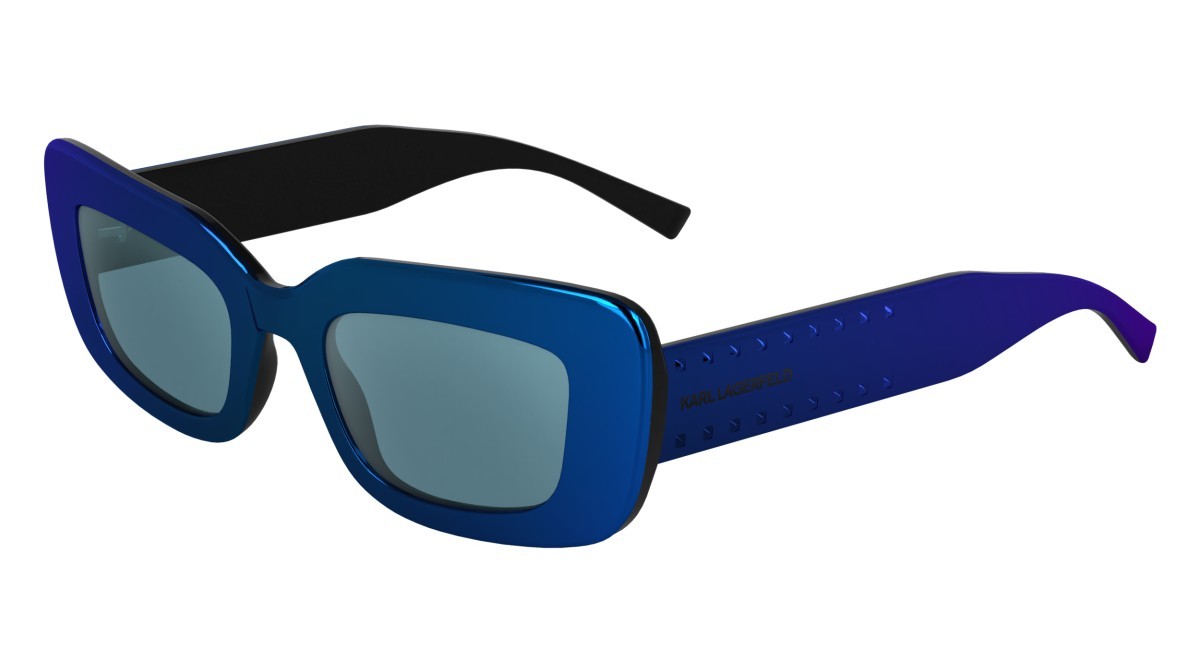 Sonnenbrillen Karl Lagerfeld KL6164S (400) farbe mirror blue form rechteckig gläser solid mirror azure