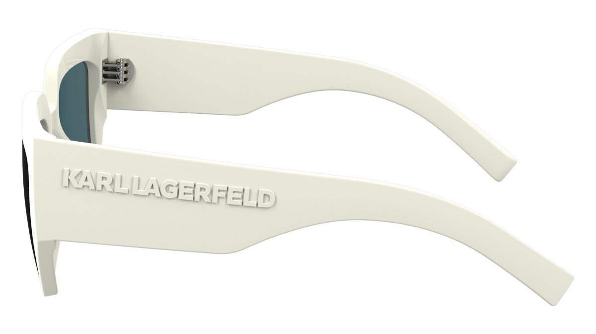 Occhiali da sole Karl Lagerfeld KL6166S (105) colore white forma rettangolare lenti solid petrol