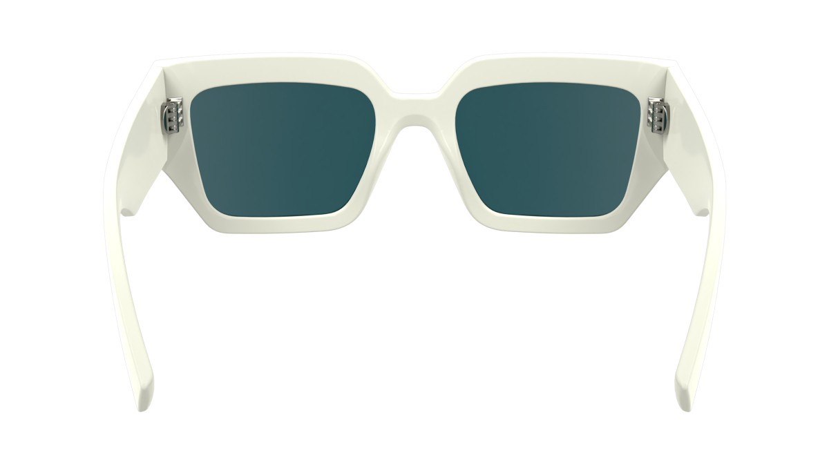 Occhiali da sole Karl Lagerfeld KL6166S (105) colore white forma rettangolare lenti solid petrol