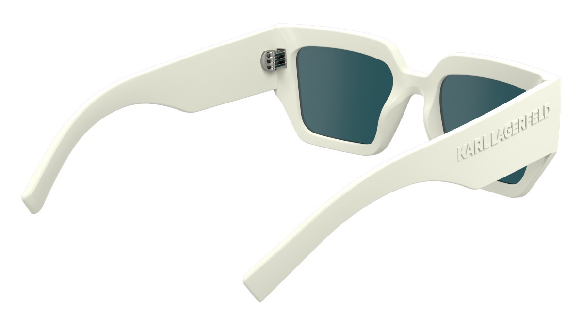 Occhiali da sole Karl Lagerfeld KL6166S (105) colore white forma rettangolare lenti solid petrol