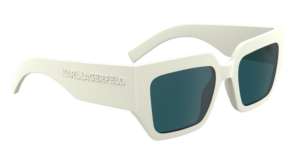 Occhiali da sole Karl Lagerfeld KL6166S (105) colore white forma rettangolare lenti solid petrol
