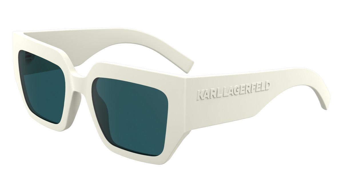 Occhiali da sole Karl Lagerfeld KL6166S (105) colore white forma rettangolare lenti solid petrol