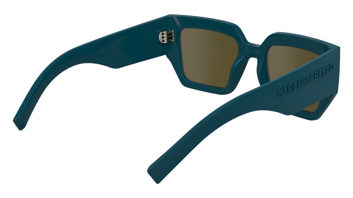 Occhiali da sole Karl Lagerfeld KL6166S (425) colore petrol forma rettangolare lenti solid ochre