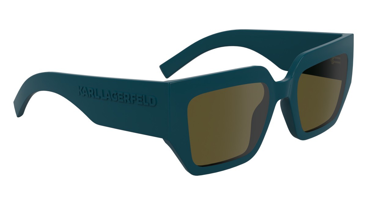 Occhiali da sole Karl Lagerfeld KL6166S (425) colore petrol forma rettangolare lenti solid ochre