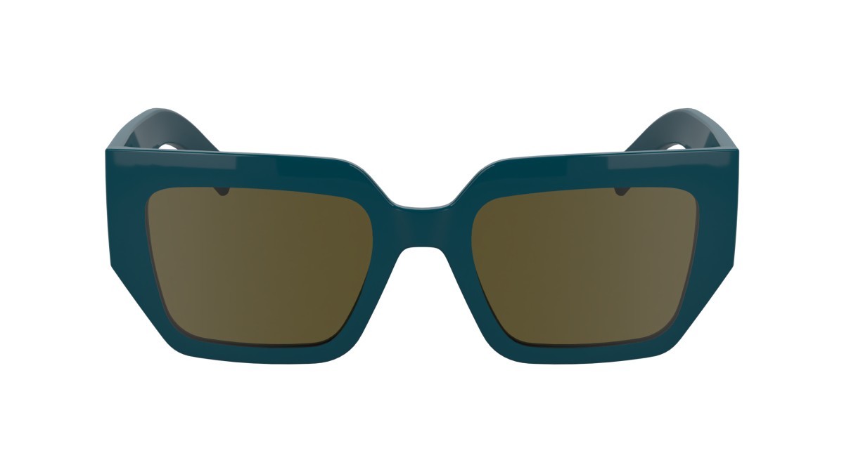 Occhiali da sole Karl Lagerfeld KL6166S (425) colore petrol forma rettangolare lenti solid ochre