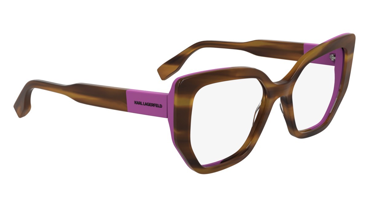 Occhiali da vista Karl Lagerfeld KL6174 (234) colore striped brown/rose forma cat eye lenti color 4