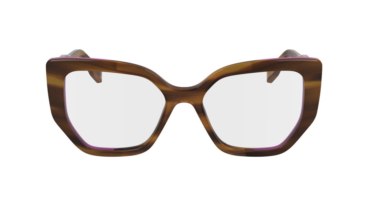 Occhiali da vista Karl Lagerfeld KL6174 (234) colore striped brown/rose forma cat eye lenti color 4