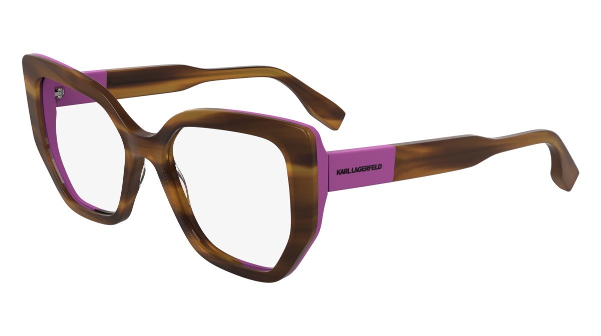 Occhiali da vista Karl Lagerfeld KL6174 (234) colore striped brown/rose forma cat eye lenti color 4