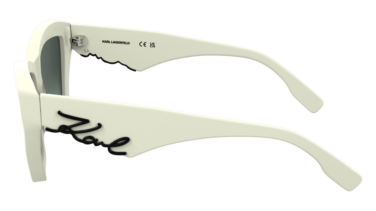 Occhiali da sole Karl Lagerfeld KL6179S (105) colore white forma cat eye lenti gradient green