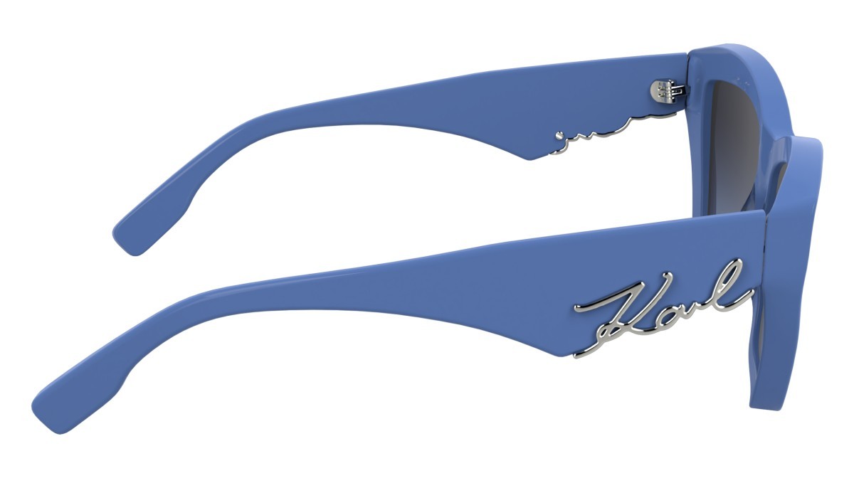 Occhiali da sole Karl Lagerfeld KL6179S (423) colore sky blue forma cat eye lenti gradient violet azure