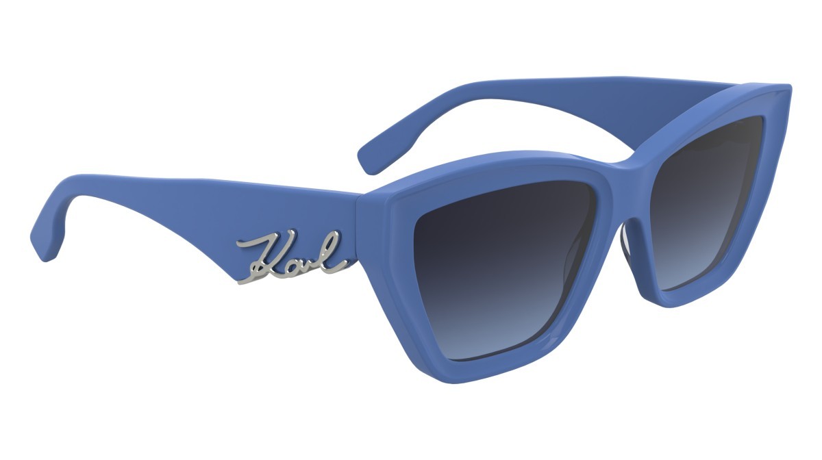 Occhiali da sole Karl Lagerfeld KL6179S (423) colore sky blue forma cat eye lenti gradient violet azure