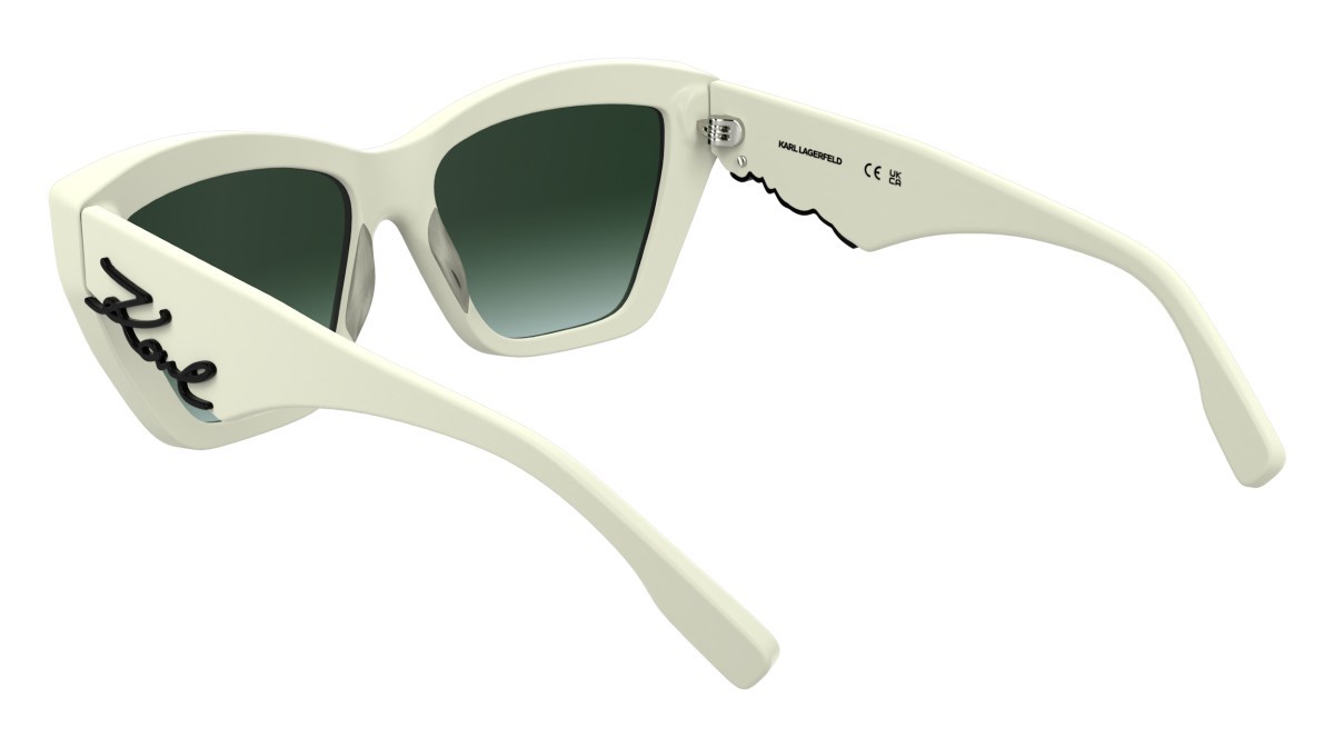 Occhiali da sole Karl Lagerfeld KL6179S N (105) colore white forma cat eye lenti gradient green