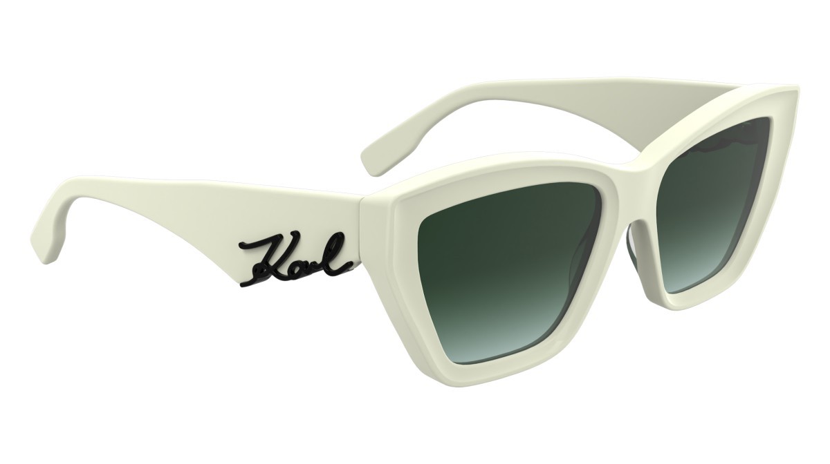 Occhiali da sole Karl Lagerfeld KL6179S N (105) colore white forma cat eye lenti gradient green