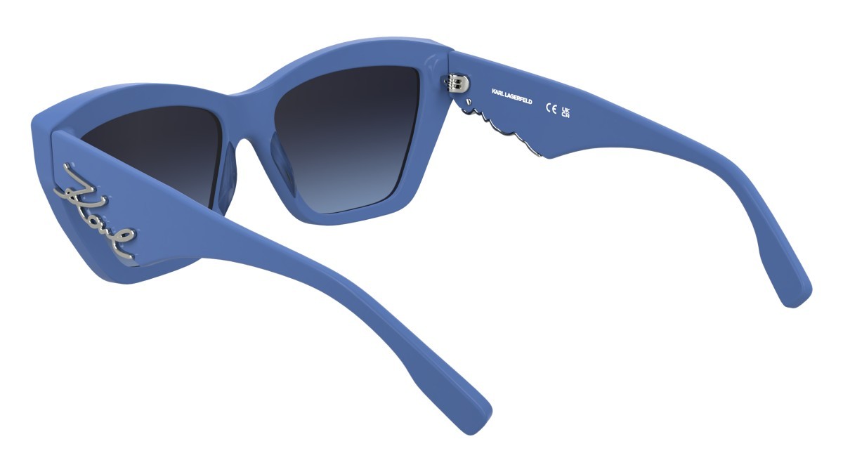 Occhiali da sole Karl Lagerfeld KL6179S N (423) colore sky blue forma cat eye lenti gradient violet azure