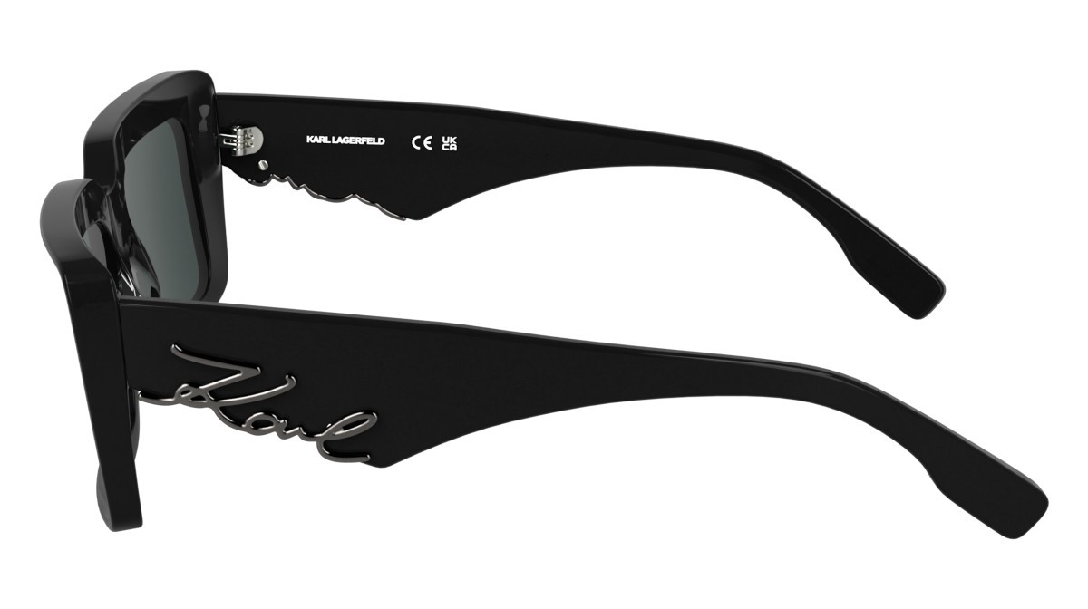 Sunglasses Karl Lagerfeld KL6180S (001) color black shape rectangle lenses solid grey