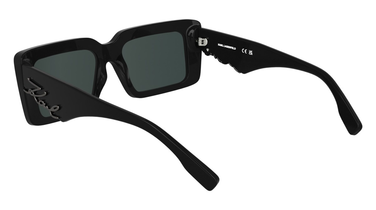 Sunglasses Karl Lagerfeld KL6180S (001) color black shape rectangle lenses solid grey