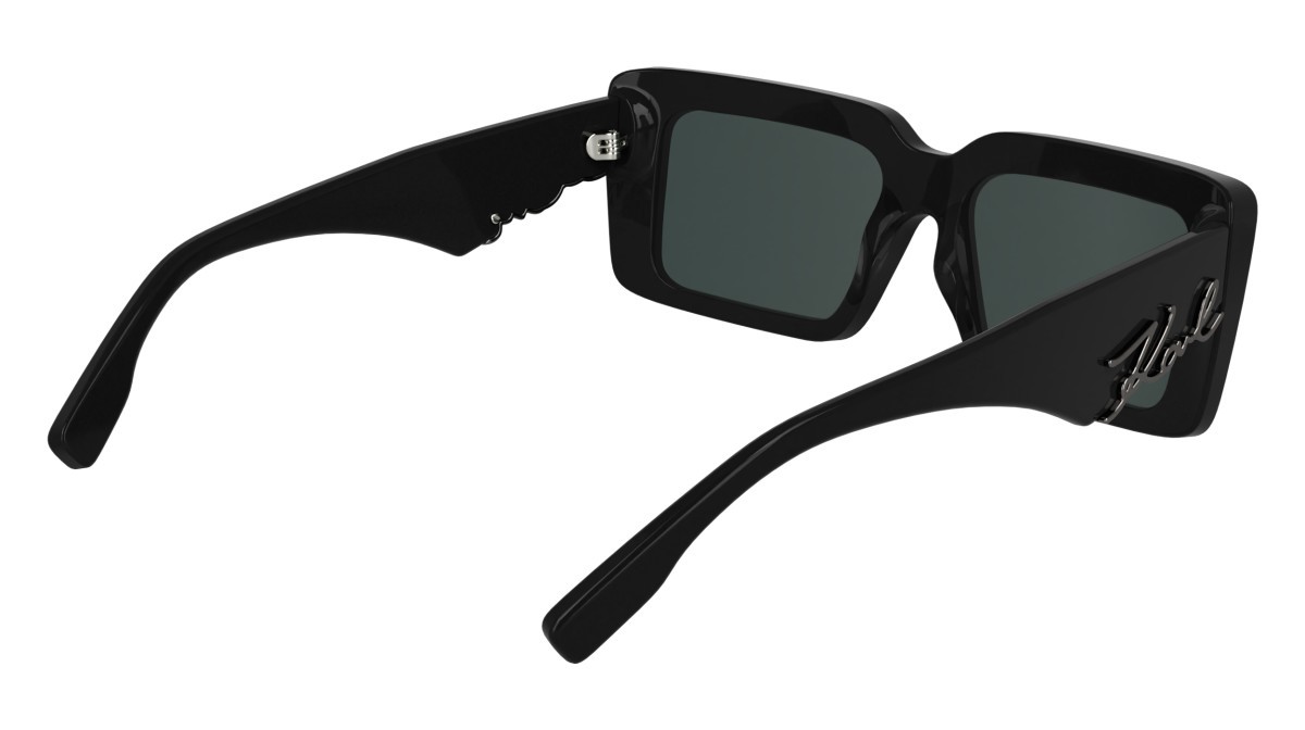 Sunglasses Karl Lagerfeld KL6180S (001) color black shape rectangle lenses solid grey
