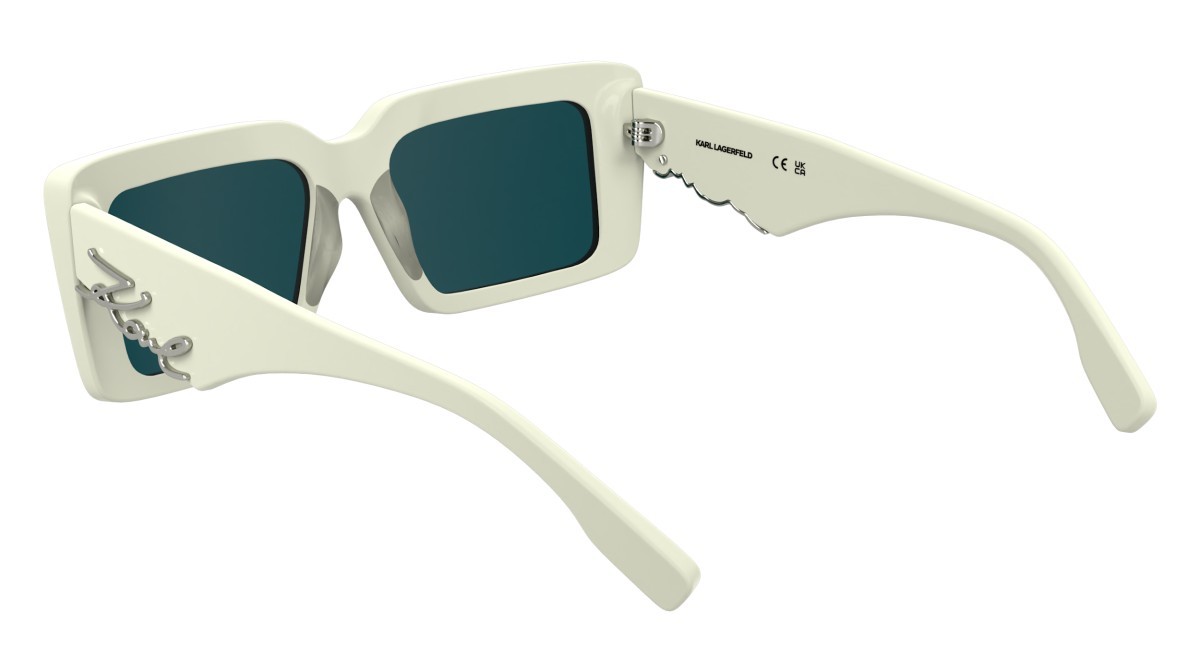 Sonnenbrillen Karl Lagerfeld KL6180S (105) farbe white form rechteckig gläser solid blue