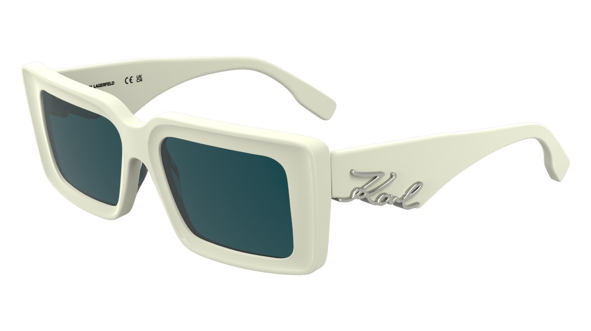Sonnenbrillen Karl Lagerfeld KL6180S (105) farbe white form rechteckig gläser solid blue