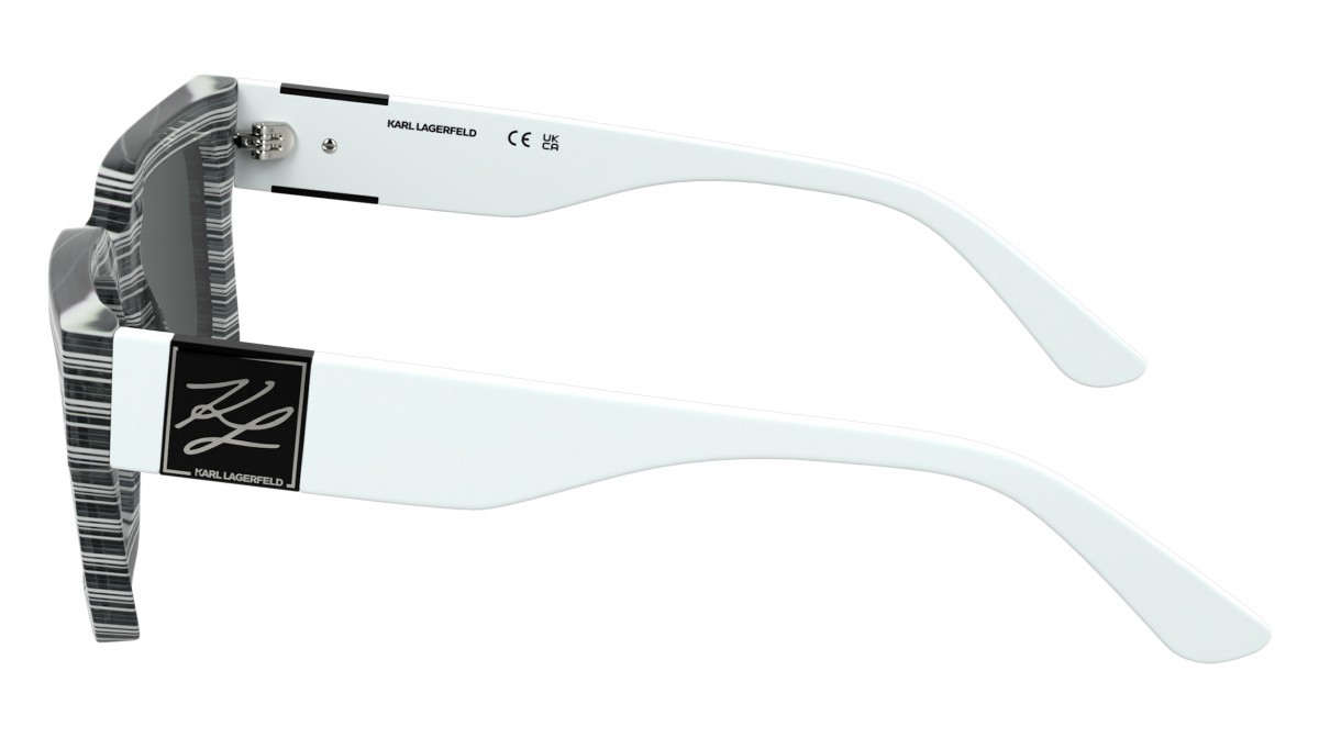 Sunglasses Karl Lagerfeld KL6182S (008) color striped black shape rectangle lenses solid smoke