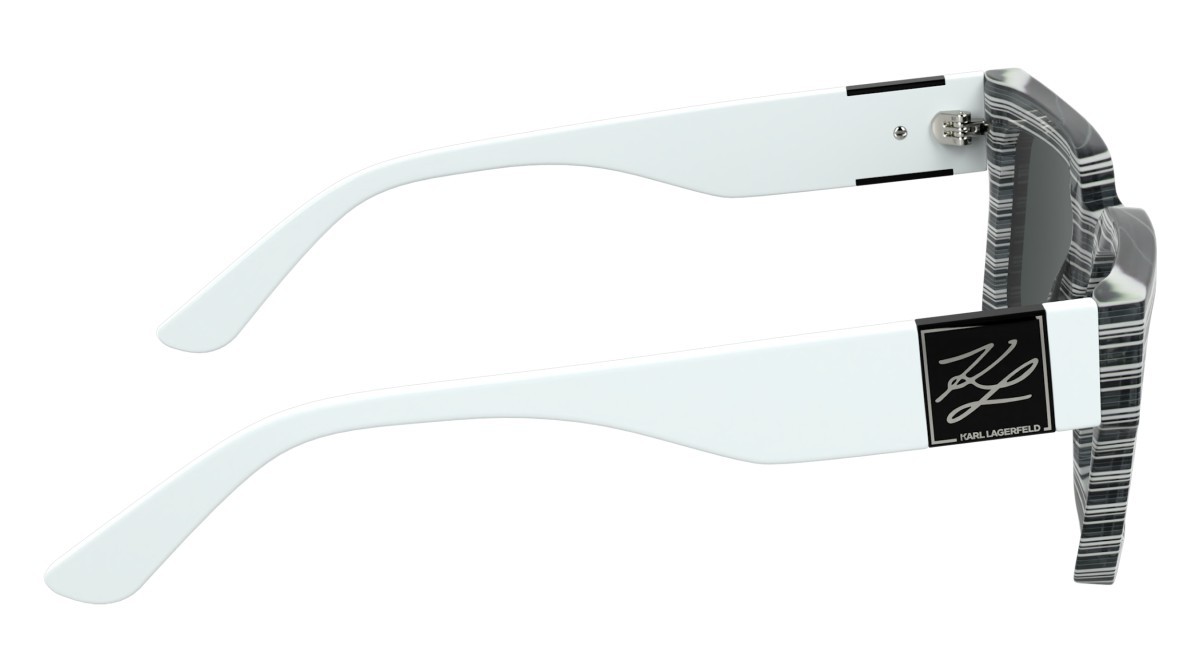 Sunglasses Karl Lagerfeld KL6182S (008) color striped black shape rectangle lenses solid smoke