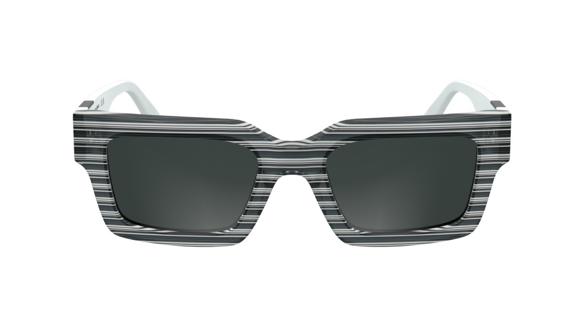 Sunglasses Karl Lagerfeld KL6182S (008) color striped black shape rectangle lenses solid smoke