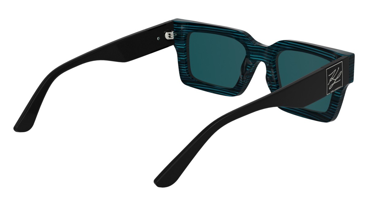 Occhiali da sole Karl Lagerfeld KL6182S (422) colore striped blue forma rettangolare lenti solid petrol