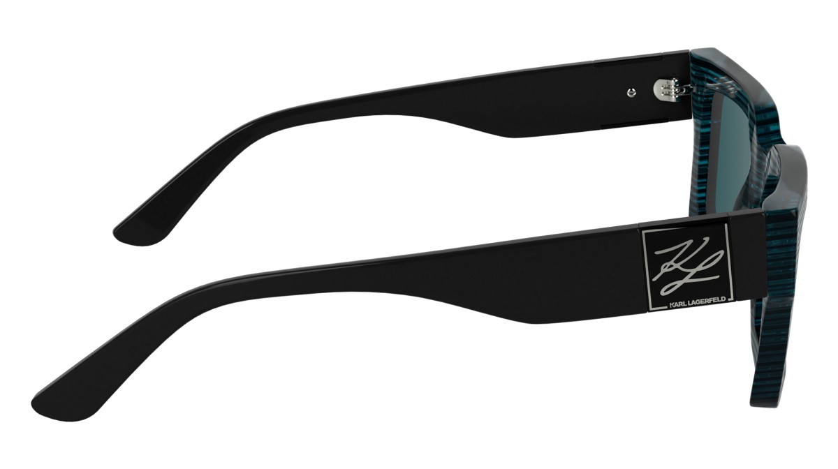 Occhiali da sole Karl Lagerfeld KL6182S (422) colore striped blue forma rettangolare lenti solid petrol